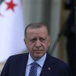 El presidente turco, Recep Tayyip Erdogan, a su llegada a una ceremonia en Ankara
