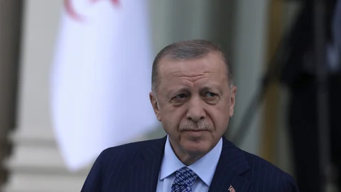 El presidente turco, Recep Tayyip Erdogan, a su llegada a una ceremonia en Ankara