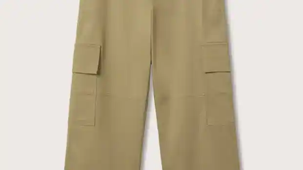 Pantalón culotte bolsillos, de Mango Outlet