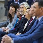 Sánchez con algunos de los ministros a los que afectan las reformas legales, como Marlaska, en una imagen de archivo