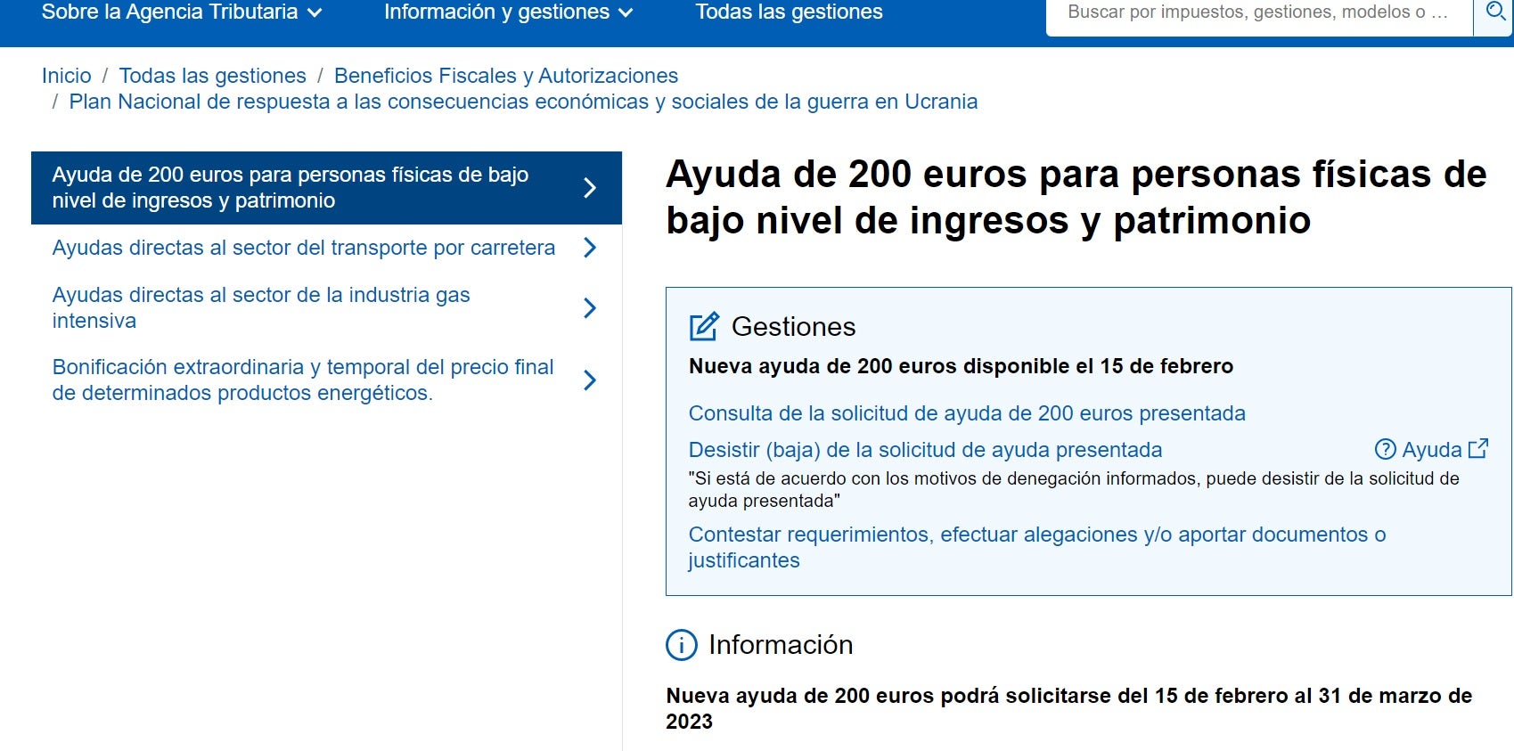 Ayuda de 200 euros para alimentos disponible en la Sede Electrónica de la Agencia Tributaria