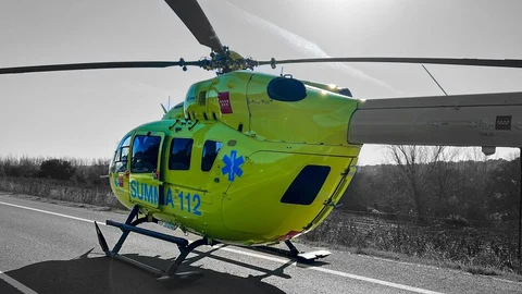 Helicóptero del Summa en pleno operativo