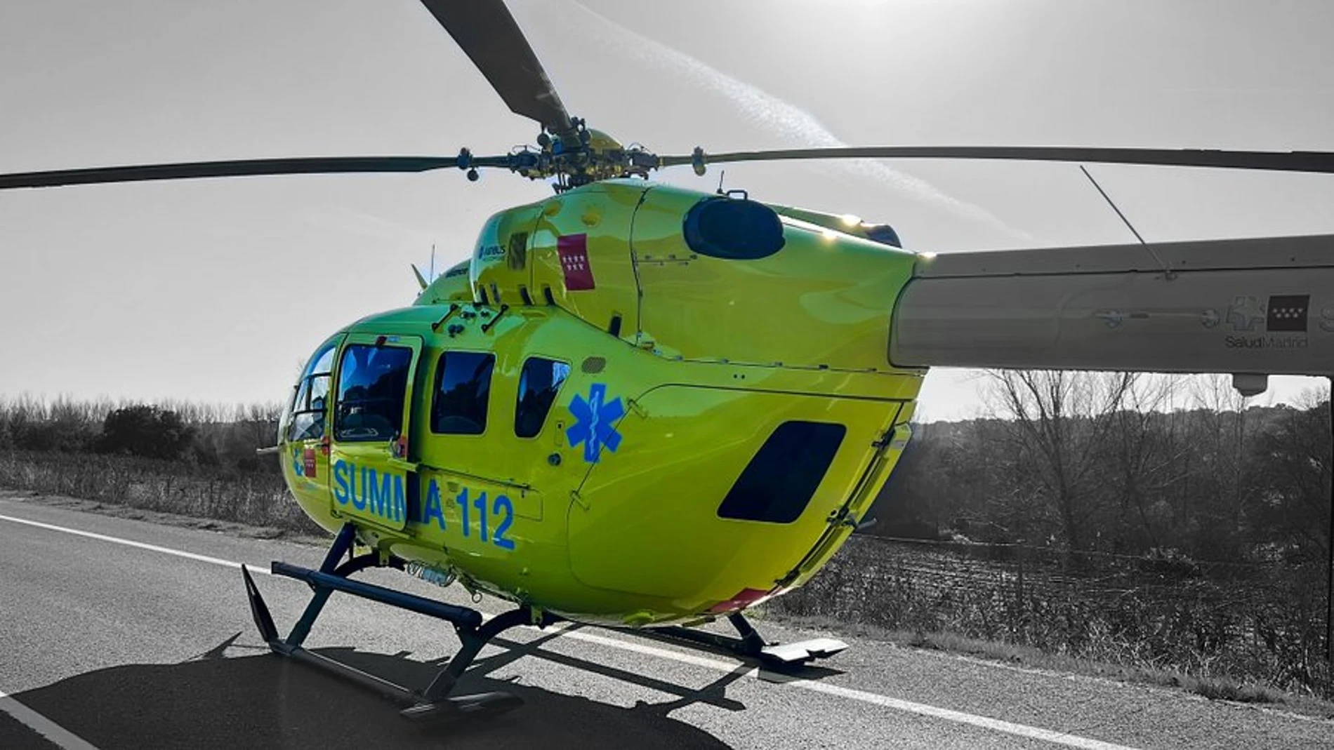 Helicóptero del Summa en pleno operativo