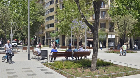 Una de las supermanzanas de Barcelona