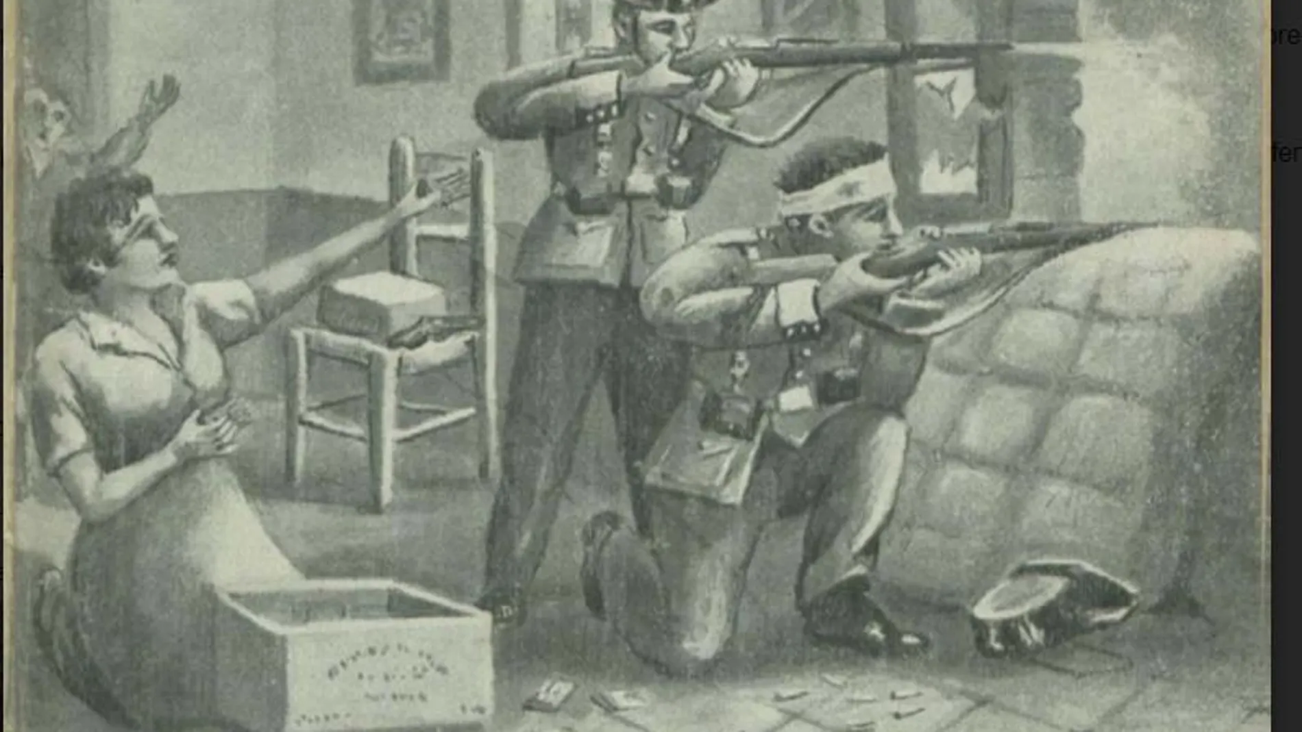 Fragmento de la portada de la Revista Técnica de la Guardia Civil presentando la defensa de una casa-cuartel (noviembre de 1934).