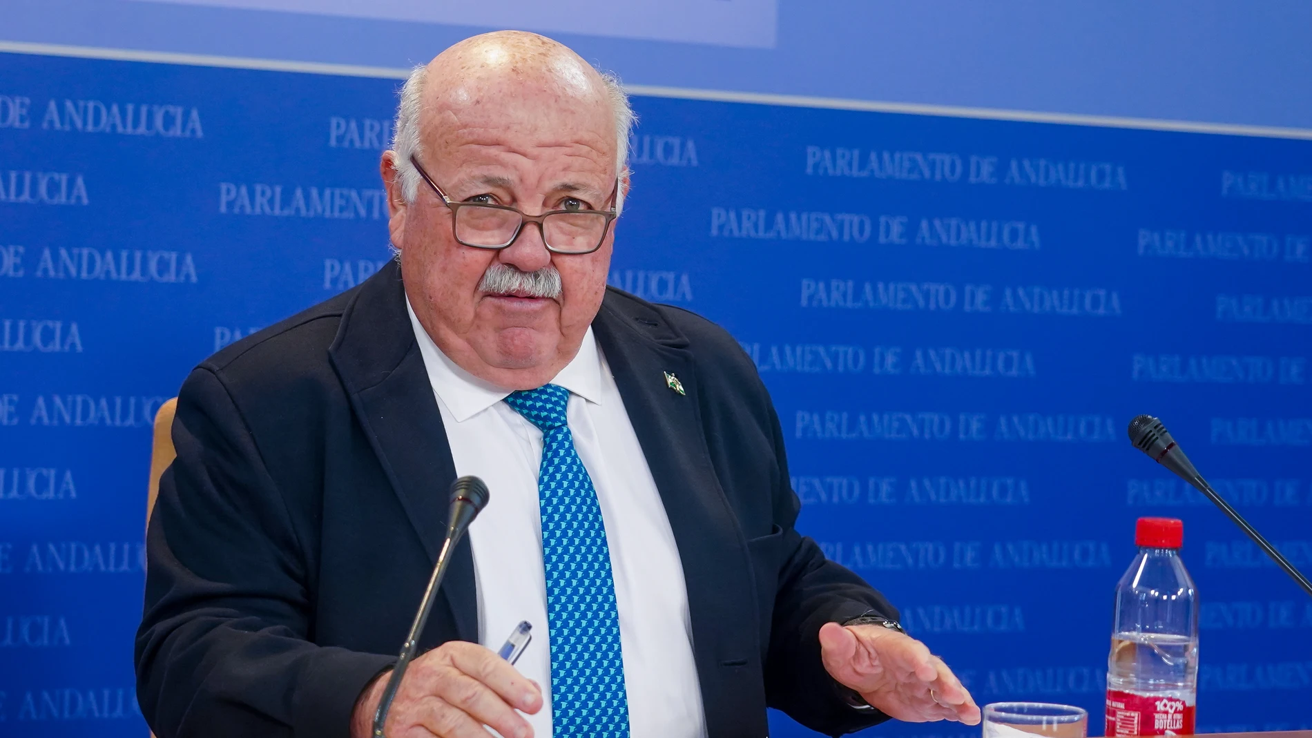 Rueda de prensa del presidente del Parlamento de Andalucía, Jesús Aguirre