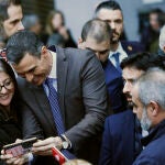 MADRID, 11/01/2023.- El presidente del Gobierno, Pedro Sánchez tras la inauguración de las jornadas confederales de acción sindical, este miércoles en la sede de UGT, en Madrid