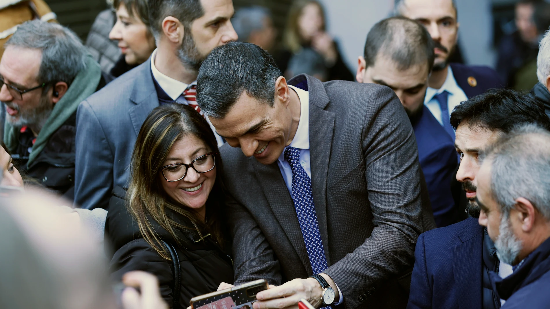 MADRID, 11/01/2023.- El presidente del Gobierno, Pedro Sánchez tras la inauguración de las jornadas confederales de acción sindical, este miércoles en la sede de UGT, en Madrid