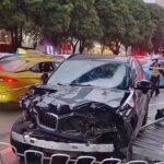 Así quedó el vehículo que atropelló a varios peatones en la ciudad china de Guangzhou