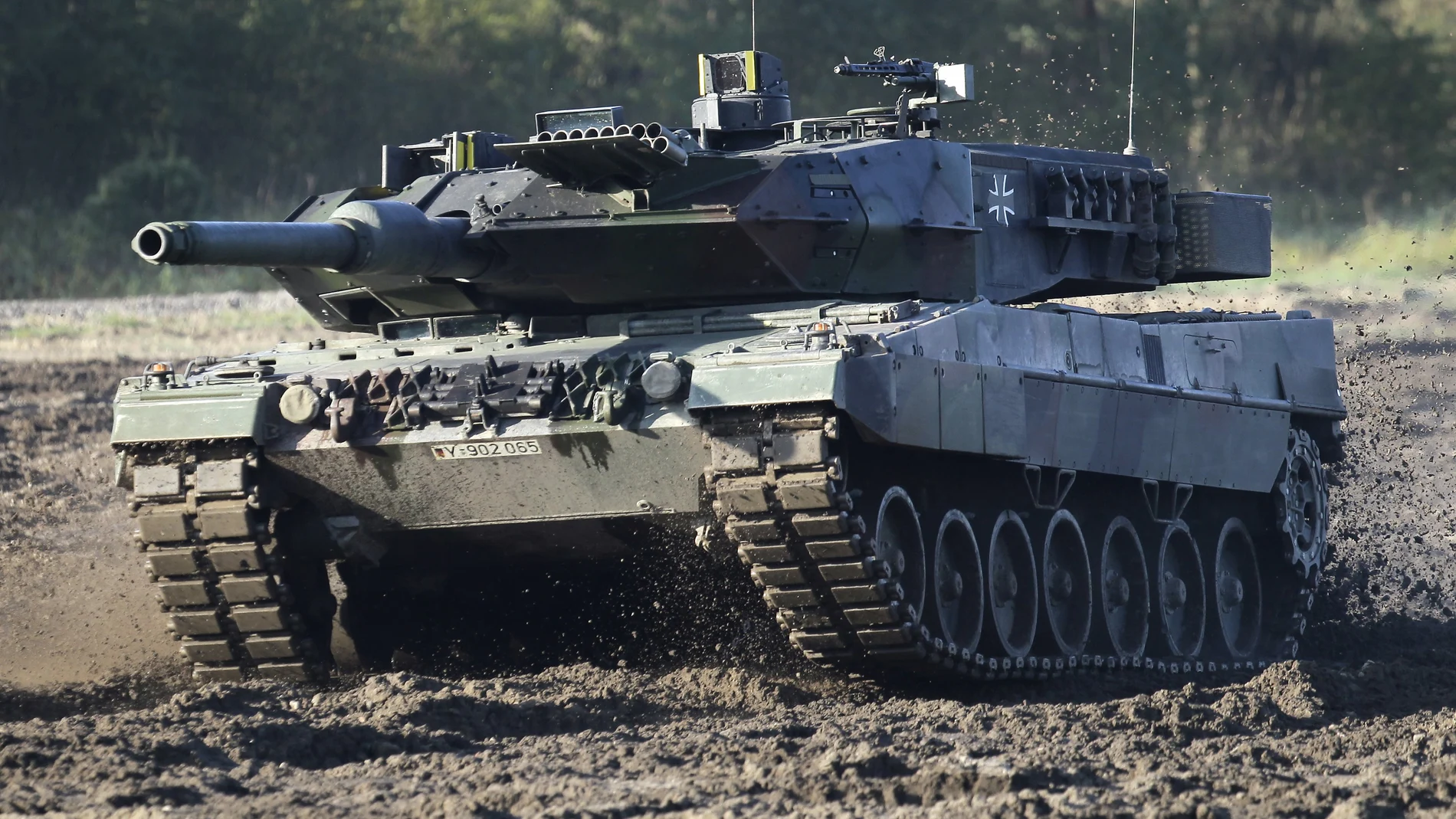 Un tanque Leopard 2 en Munster, cerca de Hannover, Alemania