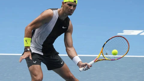Nadal, en un entrenamiento en la pasada edición del Open de Australia