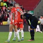 Morata se lamenta después de una ocasión fallada contra el Almería