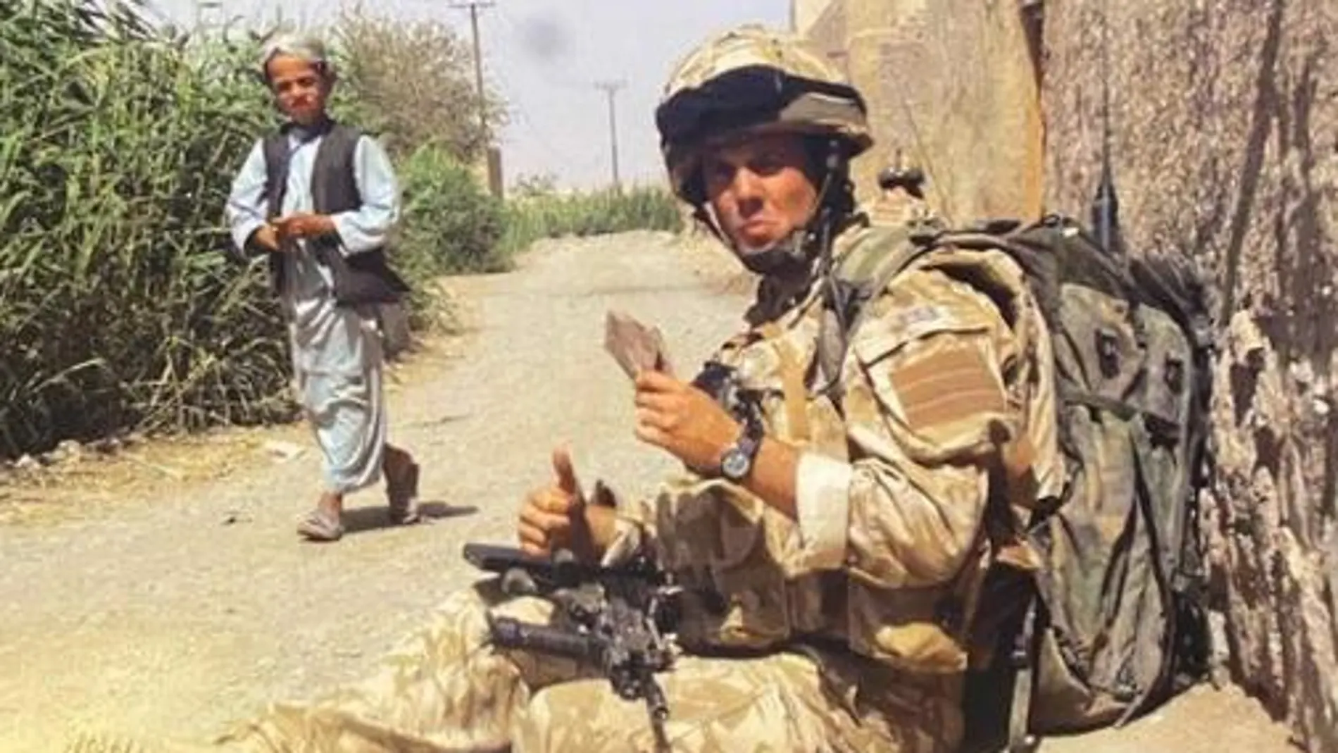 Sam Willers durante su etapa en Afganistán