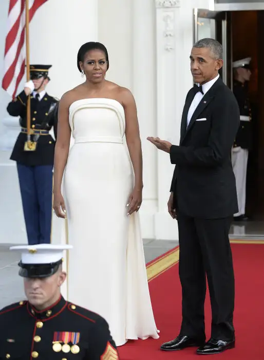 Michelle Obama con vestido de Alta Costura para cenar en la Casablanca