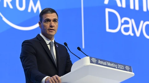 El presidente del Gobierno español, Pedro Sánchez, lanzó en Davos, Suiza.