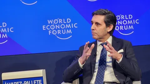 José María Álvarez-Pallete, presidente de Telefónica, en el Foro de Davos