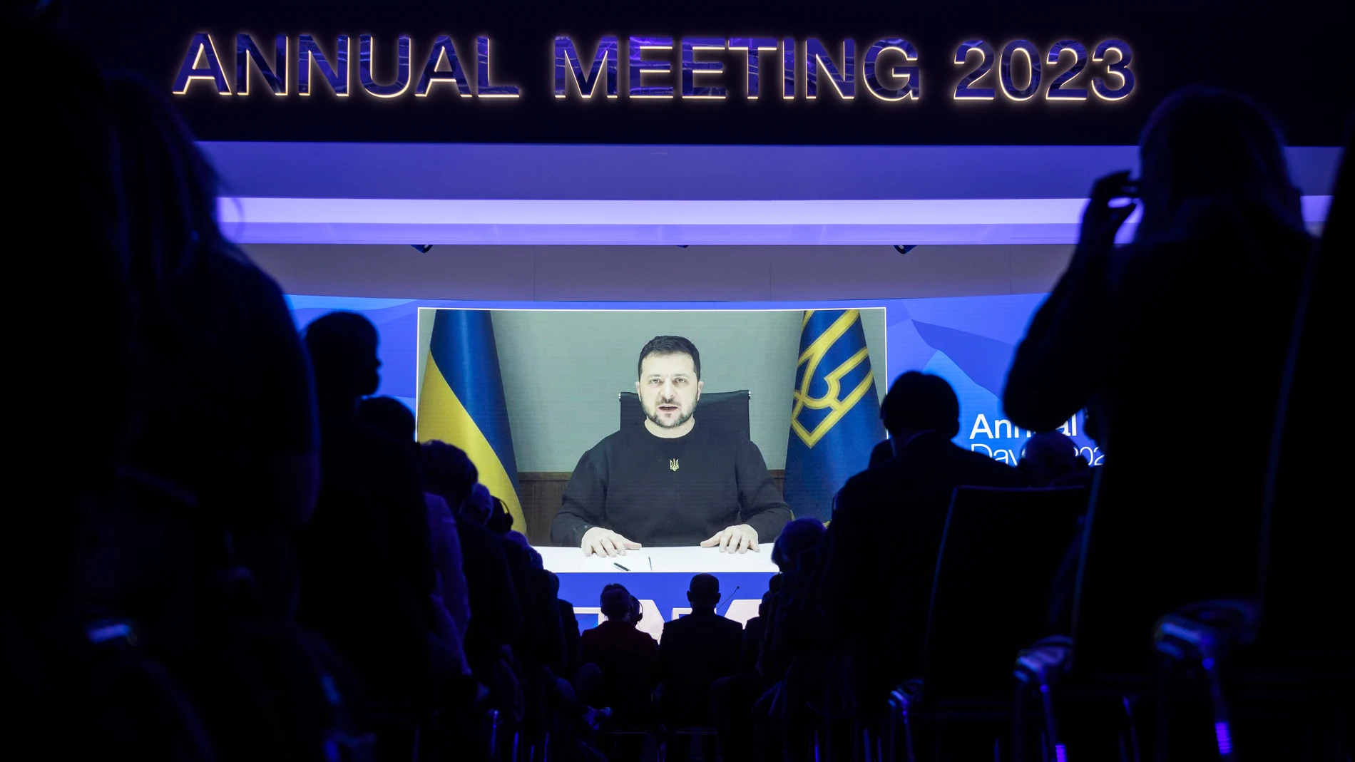 El presidente ucraniano, Volodomir Zelenski, intervino en el Foro Mundial de Davos por videoconferencia