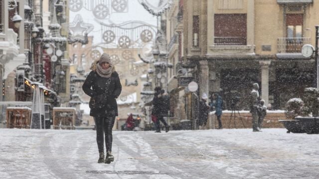 Nieve en la capital leonesa