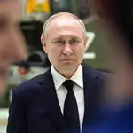 El presidente ruso, Vladimir Putin, con la polémica &quot;Z&quot; detrás
