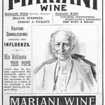 Cartel promocional del Vino Mariani con la efigie de León XIII