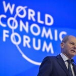 El canciller alemán, Olaf Scholz, durante el Foro Mundial de Davos
