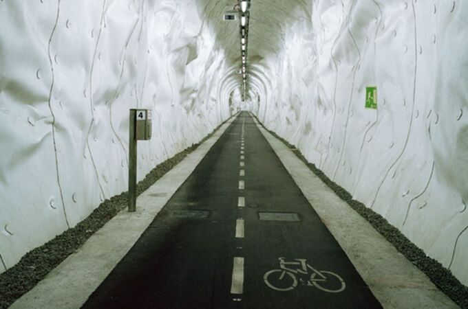 Imagen del túnel de Morlans en San Sebastián, que aprovechó una antigua infraestructura ferroviaria
