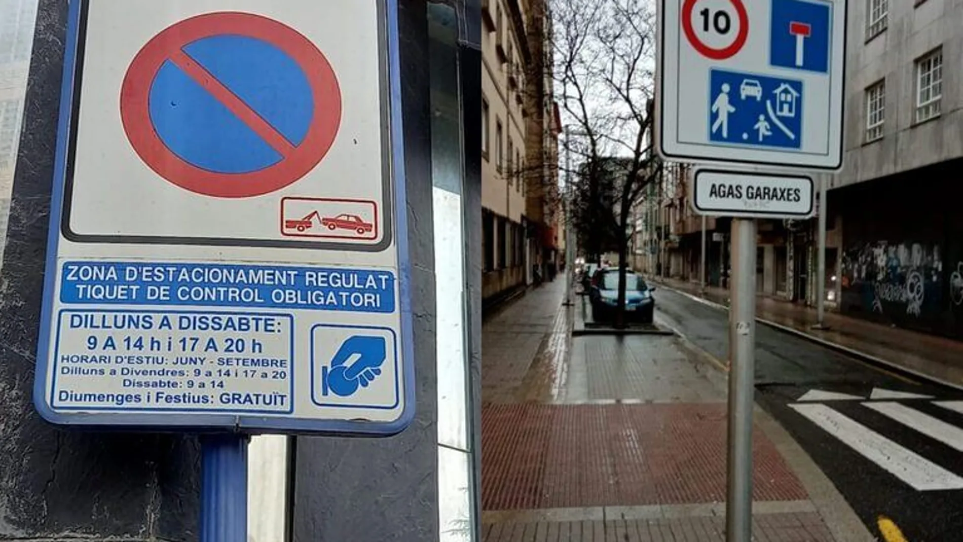 Señales de tráfico monolingües en Cataluña y Galicia