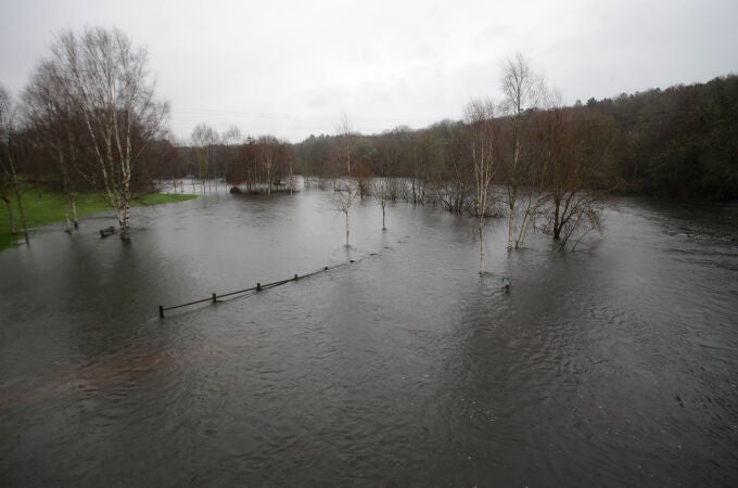 Imange de archivo de inundaciones por el desbordamiento de un río en la comarca de A Terra Chá (Lugo). 