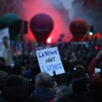 Protesta contra la reforma de la pensiones de Emmanuel Macro en París