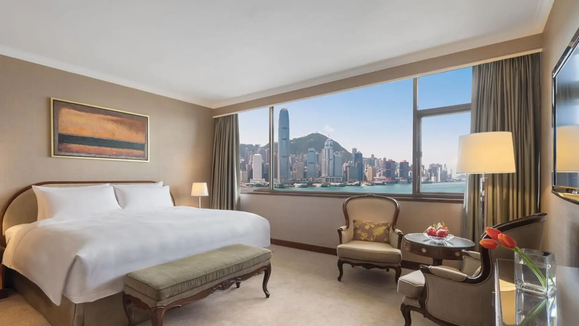 Vista a la bahía desde el Marco Polo Hong Kong Hotel
