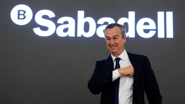 El consejero delegado del Banco Sabadell, César González-Bueno, en la presentación de resultados de la entidad