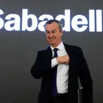 El consejero delegado del Banco Sabadell, César González-Bueno, en la presentación de resultados de la entidad