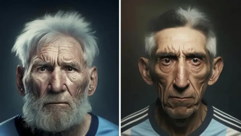 Messi y Di María, de ancianos