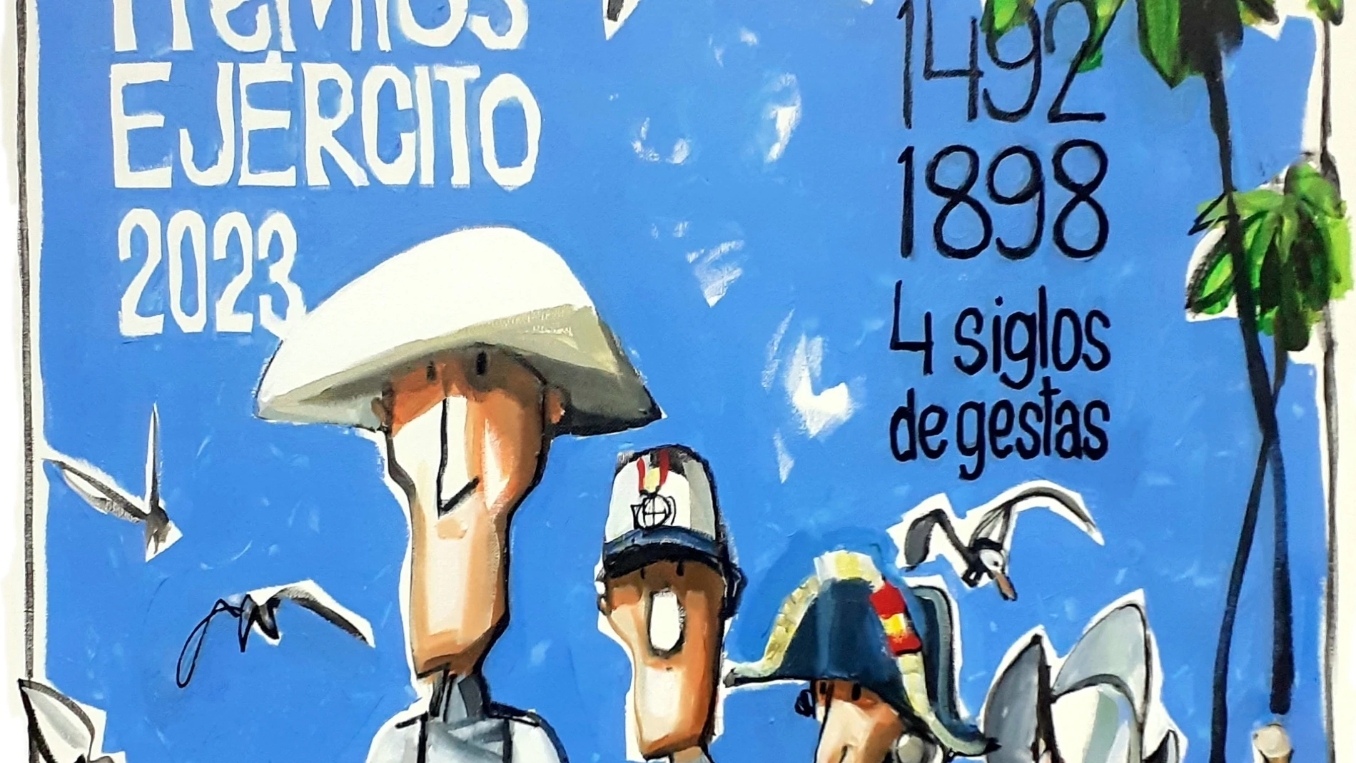 Cartel con motivo de la 59 edición de los Premios Ejército, elaborado por Esteban, dibujante de LA RAZÓN