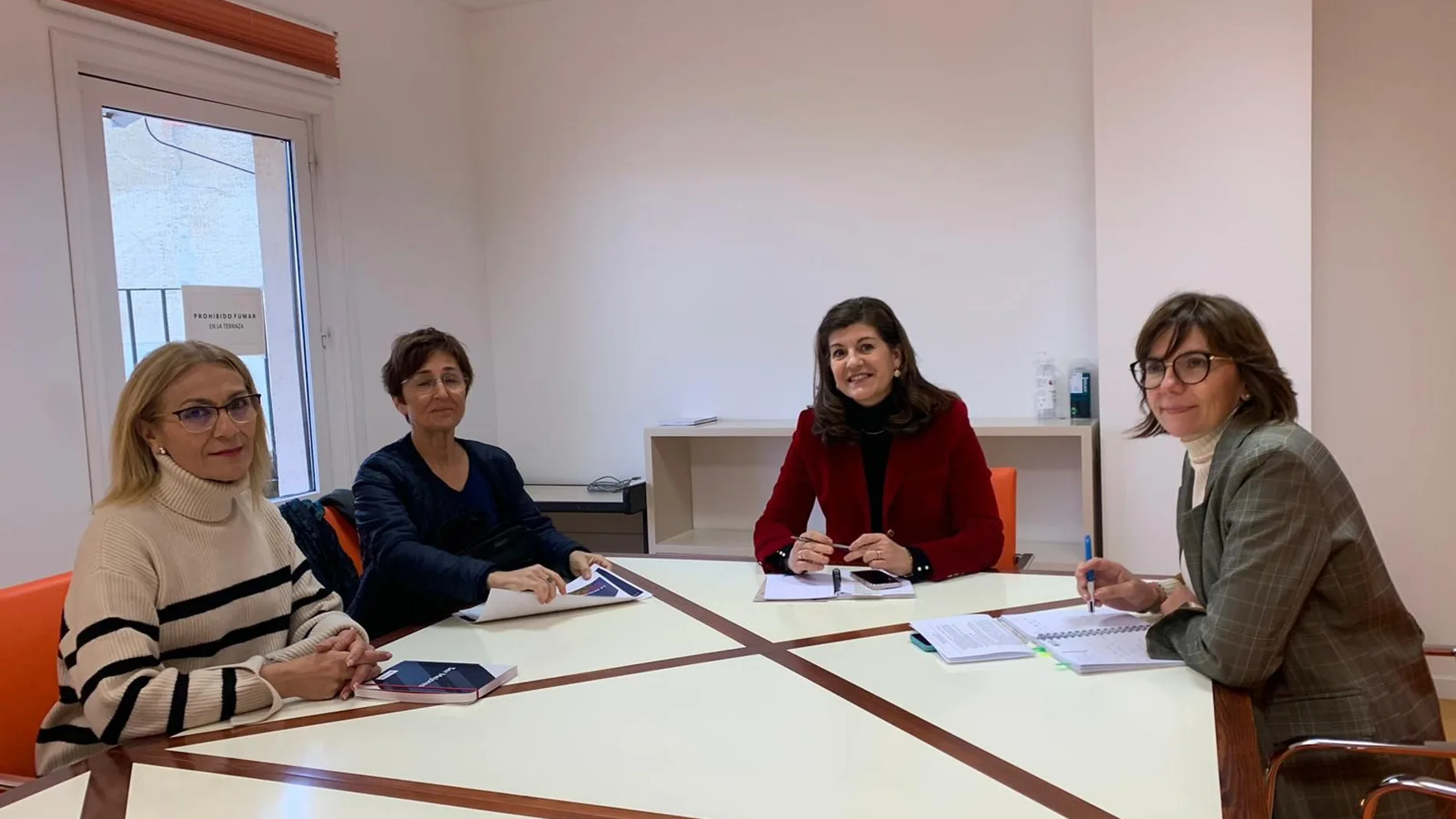Un momento de la reunión entre la diputada de Servicio de Asuntos Sociales, Azucena Suárez, con María Teresa Fuentetaja, presidenta provincial de Cruz Roja en Segovia