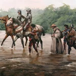 «La entrada de Hernán Cortés en México», obra de Augusto Ferrer Dalmau