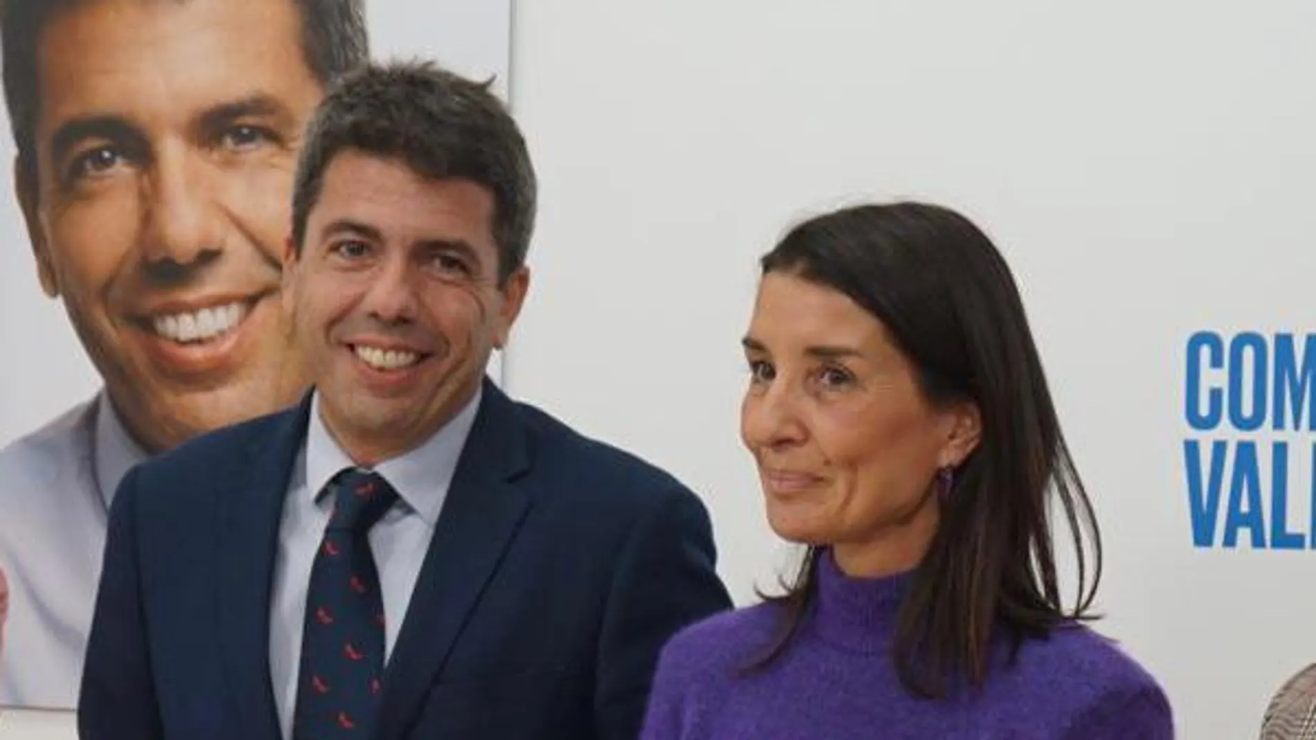El presidente del PPCV, Carlos Mazón, junto a Ruth Merino