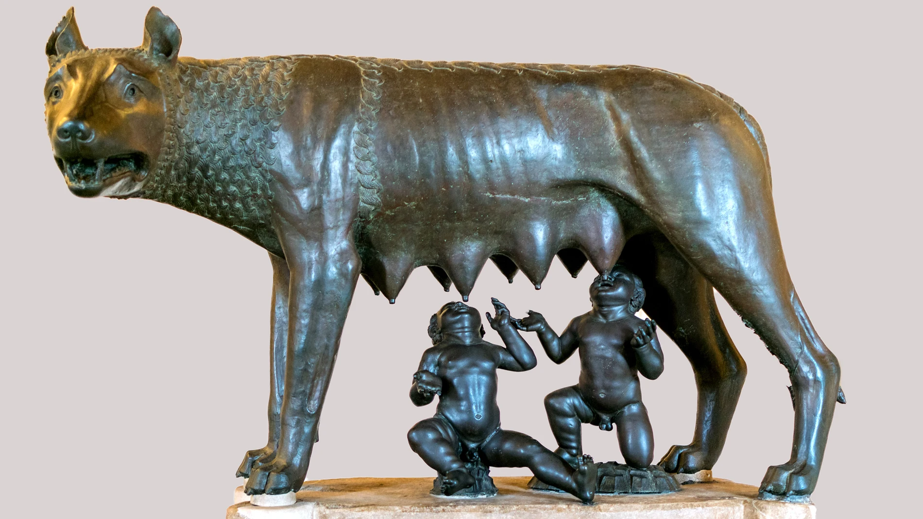  Escultura de bronce conocida como la loba capitolina. Museos Capitolinos, Roma