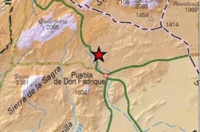 Registrado un terremoto de magnitud 3,7 con epicentro en Puebla de Don Fadrique