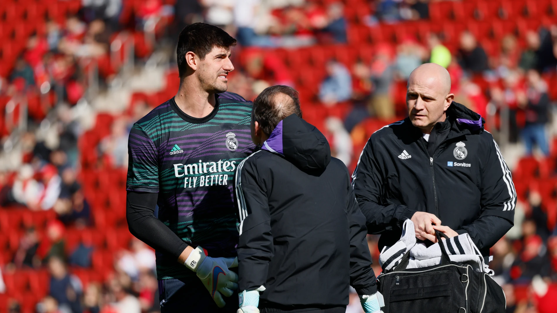 Thibaut Courtois sintió una molestia en el calentamieno