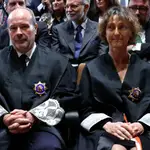 Juan Carlos Campo y Laura Díez, durante su toma de posesión como nuevos magistrados del Tribunal Constitucional
