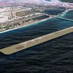 Recreación de la pista del aeropuerto sobre el mar