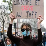 Protesta contra la reforma de las pensines en París