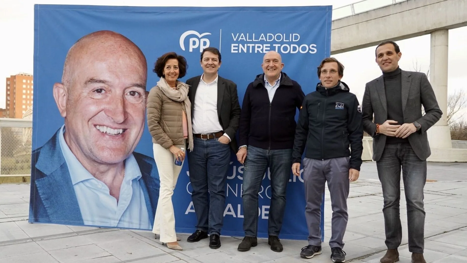 Mañueco y Carnero, junto a Cantalapiedra, Íscar y Almeida, durante la presentación de la candidatura a Valladolid capital