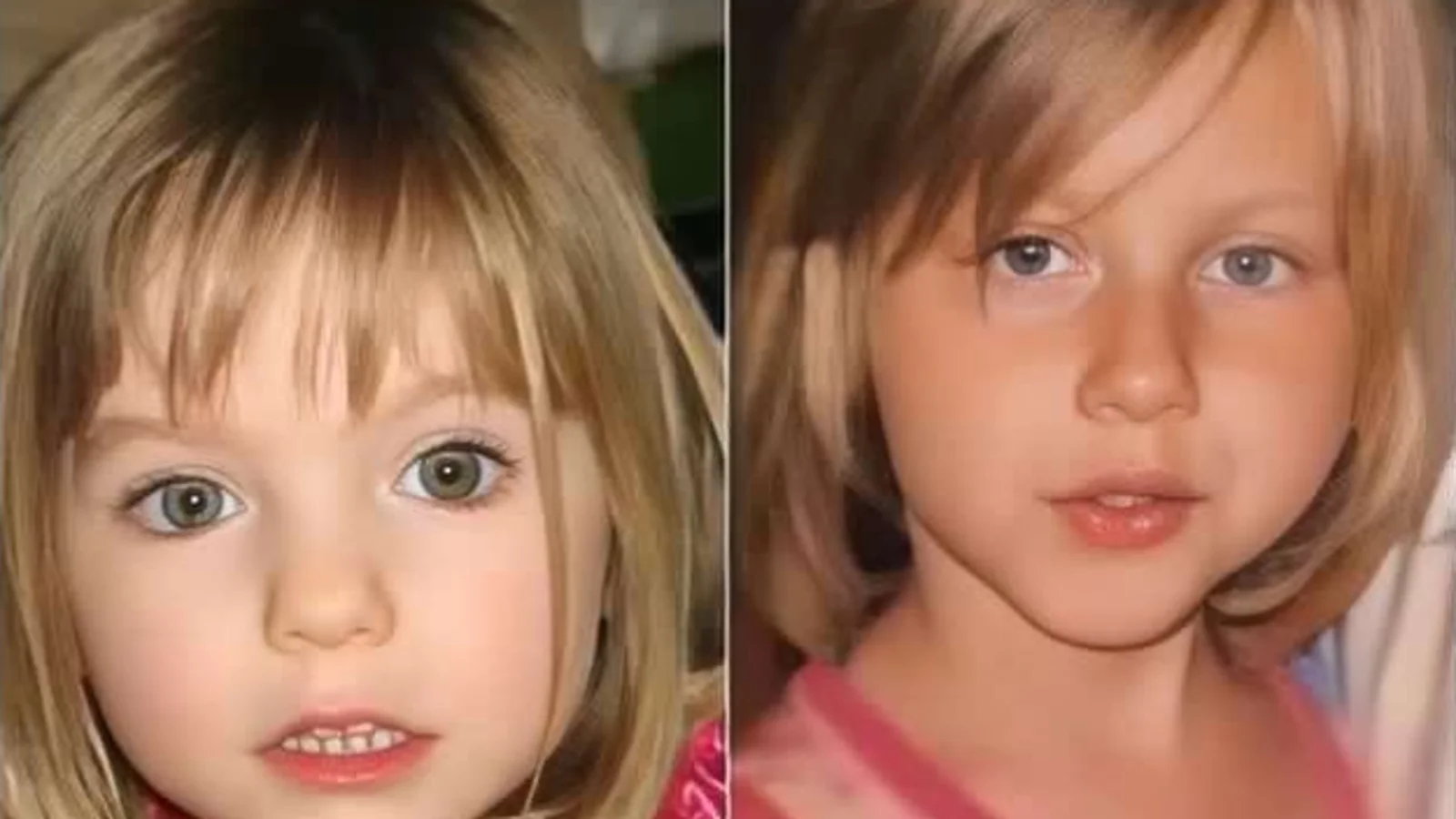 Comparativa de Julia de pequeña con Madeleine McCann. Se pueden apreciar similitudes físicas.