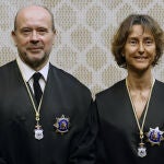  Juan Carlos Campo y Laura Díez durante su toma de posesión como nuevos magistrados del Tribunal Constitucional.