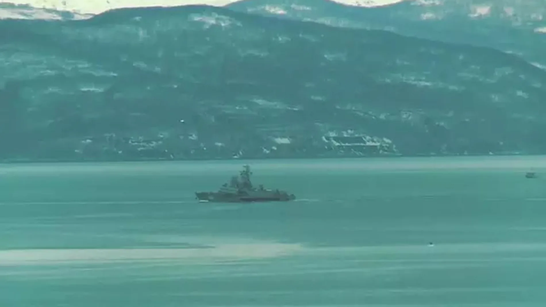 Imagen de archivo de un barco militar ruso