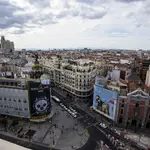 Vistas de Madrid desde la terraza del Circulo de Bellas Artes.