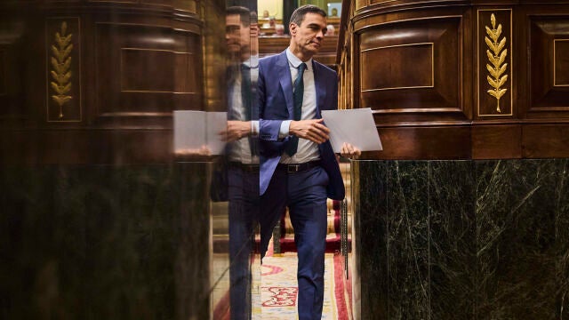 El presidente del gobierno, Pedro Sánchez, durante la sesión de control al gobierno en el Congreso de los Diputados.