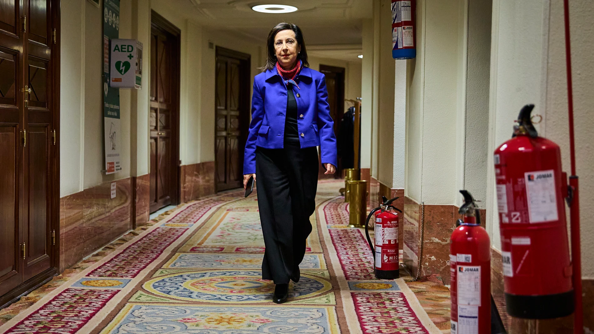 La ministra de defensa, Margarita Robles, durante la sesión de control al gobierno en el Congreso de los Diputados.